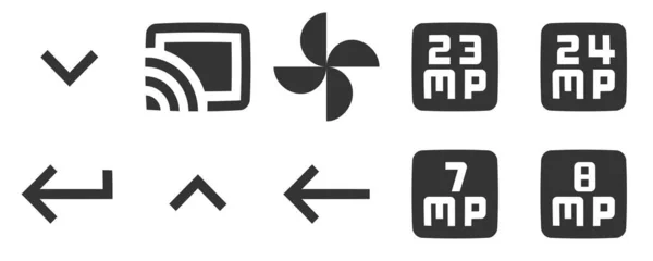 Set Mit Symbolen Hardware Creative Business Solutions Icon Set Einfaches — Stockvektor