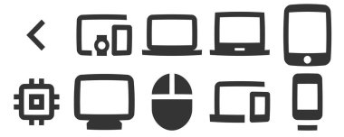 10 simge Donanım Vektörü koleksiyonu ince çizgi Web simgesi. Basit Set. mobil ve web için. Büyük UI simgesi seti. UX UI