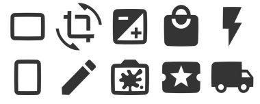 10 simge görüntüsü. Vektör koleksiyonu ince çizgi Web simgesi. Kalite simgesini ayarla. Doğrusal simgeler ayarlandı. Büyük UI simgesi düz dizayn edildi. Vektör illüstrasyonu