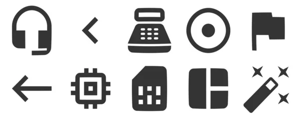Set Icons Hardware Line Icons Collection Outline Isolated Signs Linear — Stock Vector
