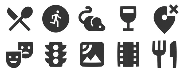 Set Von Symbolen Karten Moderne Symbole Für Dünne Linien Einfaches — Stockvektor