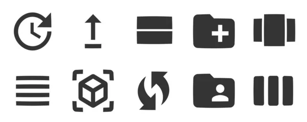 Set Von Symbolen Aktionen Eine Reihe Von Vektorsymbolen Vereinzelte Anzeichen — Stockvektor