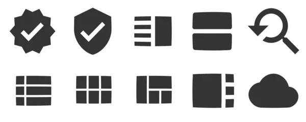 Set Von Symbolen Aktionen Vektorillustration Von Thin Line Icons Einfaches — Stockvektor