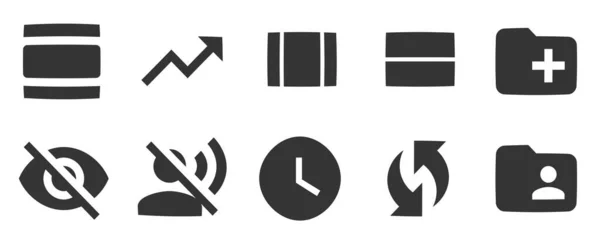 Set Von Symbolen Aktionen Liniensymbole Sammlung Vereinzelte Anzeichen Umreißen Lineare — Stockvektor