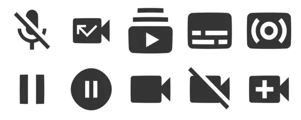 Set Von Symbolen Audio Und Video Creative Business Solutions Icon — Stockvektor