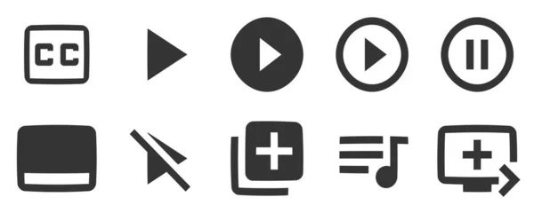 Set Icons Audio Video Set Vector Icons Set Quality Icon — Stock Vector