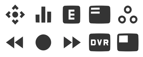 Set Von Symbolen Audio Und Video Vector Sammlung Dünne Linie — Stockvektor