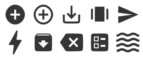 Set Von Symbolen Gerät Eine Reihe Von Vektorsymbolen Vereinzelte Anzeichen — Stockvektor