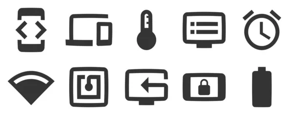 Set Van Iconen Apparaat Vector Collectie Dunne Lijn Web Icoon — Stockvector