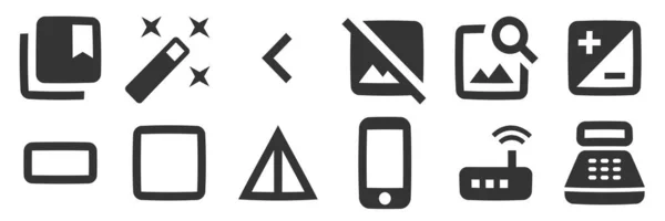 Set Von Symbolen Hardware Creative Business Solutions Icon Set Setzen — Stockvektor