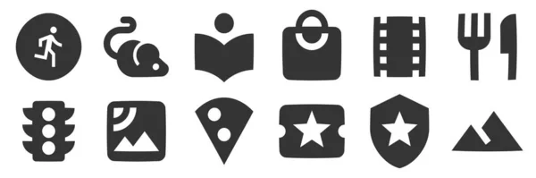 Set Von Symbolen Karten Creative Business Solutions Icon Set Modernen — Stockvektor