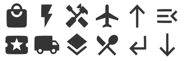 Set Von Symbolen Karten Vector Sammlung Dünne Linie Web Symbol — Stockvektor