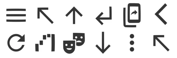 Set Von Symbolen Karten Moderne Symbole Für Dünne Linien Vereinzelte — Stockvektor