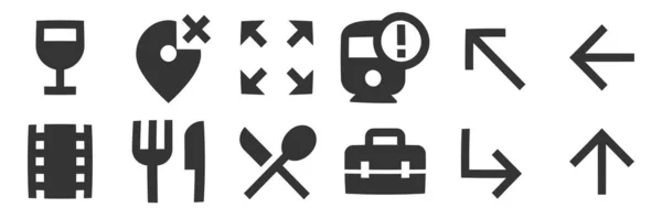 Set Von Symbolen Karten Creative Business Solutions Icon Set Setzen — Stockvektor