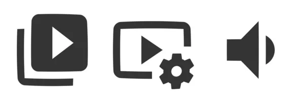 Conjunto Iconos Audio Vídeo Iconos Línea Delgada Moderna Tendencia Moderna — Vector de stock