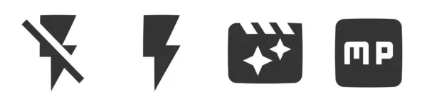 Set Von Symbolen Bild Vektorillustration Von Thin Line Icons Vereinzelte — Stockvektor