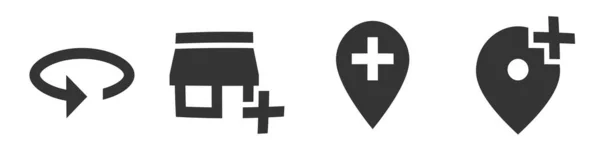 Set Von Symbolen Karten Moderne Symbole Für Dünne Linien Setzen — Stockvektor