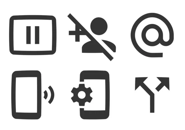 Set Von Symbolen Kommunikation Eine Reihe Von Vektorsymbolen Setzen Sie — Stockvektor
