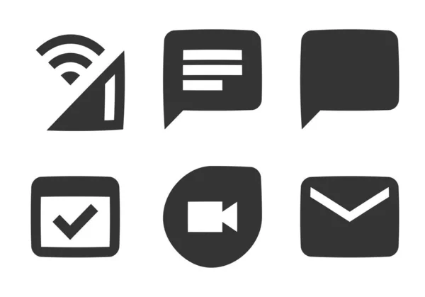 Set Von Symbolen Kommunikation Creative Business Solutions Icon Set Vereinzelte — Stockvektor