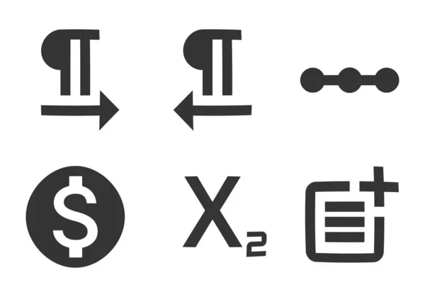 Set Von Symbolen Editor Vektorillustration Von Thin Line Icons Vereinzelte — Stockvektor