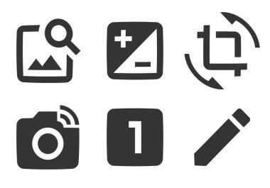 6 simge görüntüsü. İnce çizgi simgelerinin vektör çizimi. Taslak izole işaretler. mobil ve web için. Büyük UI simgesi seti. UI ve UX