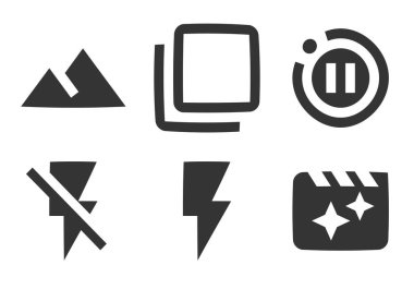 6 simge görüntüsü. Satır simgeleri koleksiyonu. Modern moda tarzında. Doğrusal semboller ayarlandı. İnce doldurulmuş simgeler paketi. Vektör illüstrasyonu