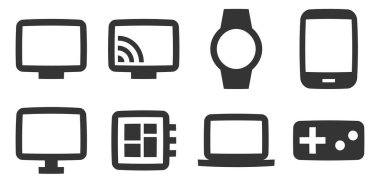 8 simge donanımı. Satır simgeleri koleksiyonu. Basit Set. mobil ve web için. Büyük UI simgesi düz dizayn edildi. UX UI