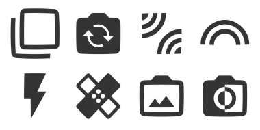 8 simge görüntüsü. İnce çizgi simgelerinin vektör çizimi. Taslak izole işaretler. mobil ve web için. İnce doldurulmuş simgeler paketi. Vektör illüstrasyonu