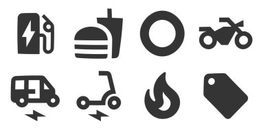 8 simge haritası. Modern ince çizgi simgeleri. Modern moda tarzında. Doğrusal semboller ayarlandı. Büyük UI simgesi düz dizayn edildi. Vektör illüstrasyonu