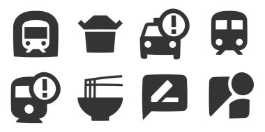 8 simge haritası. Satır simgeleri koleksiyonu. Basit Set. Doğrusal simgeler ayarlandı. Büyük UI simgesi seti. Vektör illüstrasyonu