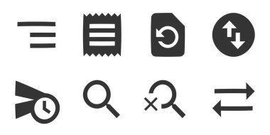 8 simge eylemi. Modern ince çizgi simgeleri. Taslak izole işaretler. mobil ve web için. Büyük UI simgesi düz dizayn edildi. Vektör illüstrasyonu