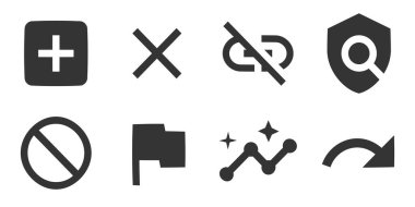 8 simge içeriği. Bir set vektör simgeleri. Basit Set. mobil ve web için. Büyük UI simgesi düz dizayn edildi. UX UI