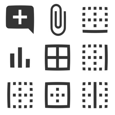 9 simge düzenleyicisi. Bir set vektör simgeleri. Basit Set. Doğrusal simgeler ayarlandı. İnce doldurulmuş simgeler paketi. UI ve UX