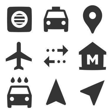 9 simge haritası seti. Vektör koleksiyonu ince çizgi Web simgesi. Basit Set. Doğrusal semboller ayarlandı. Büyük UI simgesi seti. UX UI