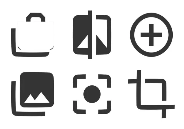 Набор Значков Изображение Коллекция Иконок Линий Очертите Изолированные Знаки Линейный — стоковый вектор