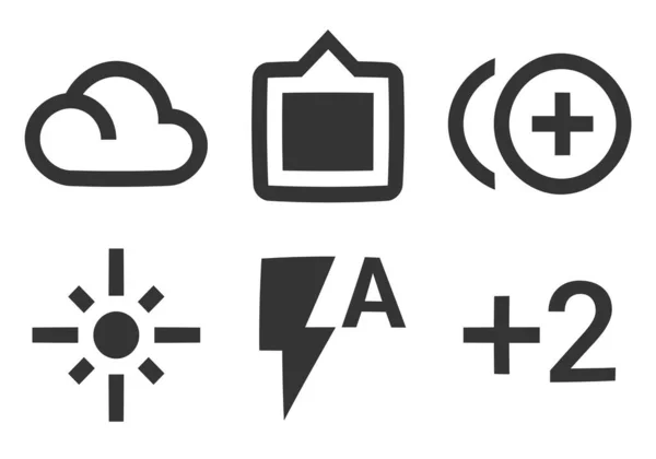 Set Von Symbolen Bild Eine Reihe Von Vektorsymbolen Einfaches Set — Stockvektor