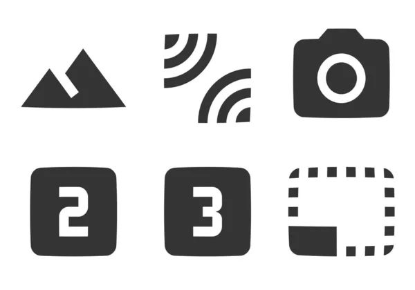 Set Von Symbolen Bild Liniensymbole Sammlung Setzen Sie Das Qualitätssymbol — Stockvektor