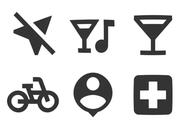 Set Von Symbolen Karten Eine Reihe Von Vektorsymbolen Vereinzelte Anzeichen — Stockvektor