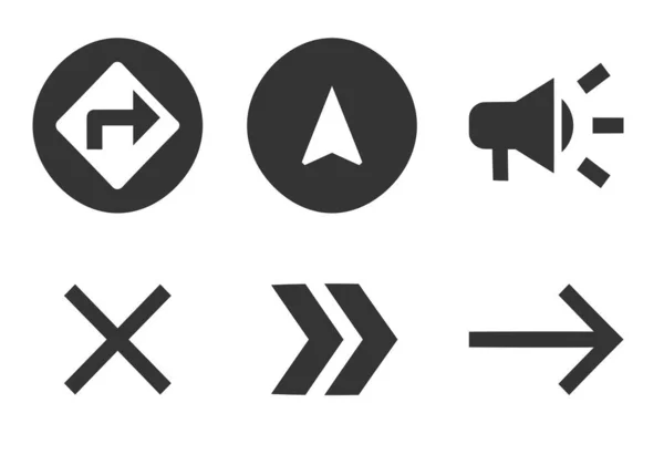 Set Iconos Navegación Conjunto Iconos Soluciones Empresariales Creativas Delinear Signos — Vector de stock
