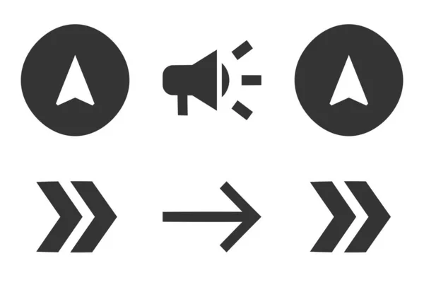 一组6个图标导航 行图标集合 简单套件 线形符号设置 大Ui图标设置在平面设计中 Ui和Ux — 图库矢量图片