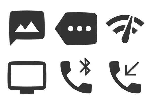 Set Von Symbolen Benachrichtigung Moderne Symbole Für Dünne Linien Vereinzelte — Stockvektor