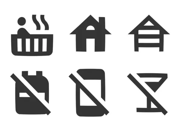 Set Von Symbolen Orte Liniensymbole Sammlung Einfaches Set Für Mobile — Stockvektor