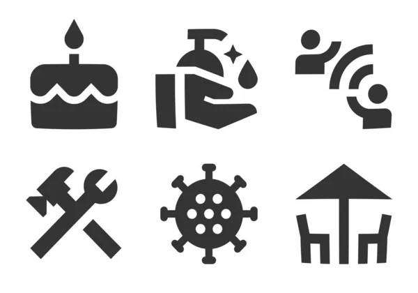 Set Von Symbolen Social Network Vektorillustration Von Thin Line Icons — Stockvektor
