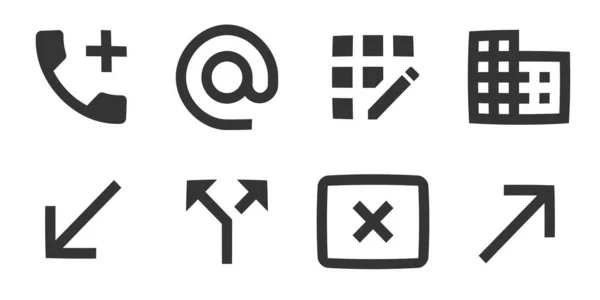 Satz Von Symbolen Kommunikation Creative Business Solutions Icon Set Setzen — Stockvektor