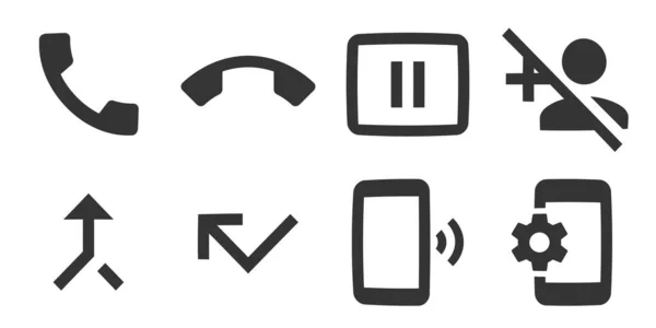 Satz Von Symbolen Kommunikation Vektorillustration Von Thin Line Icons Einfaches — Stockvektor