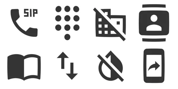 Satz Von Symbolen Kommunikation Eine Reihe Von Vektorsymbolen Vereinzelte Anzeichen — Stockvektor