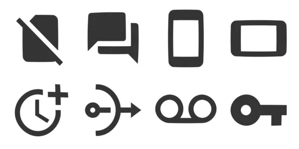 Satz Von Symbolen Kommunikation Moderne Symbole Für Dünne Linien Einfaches — Stockvektor