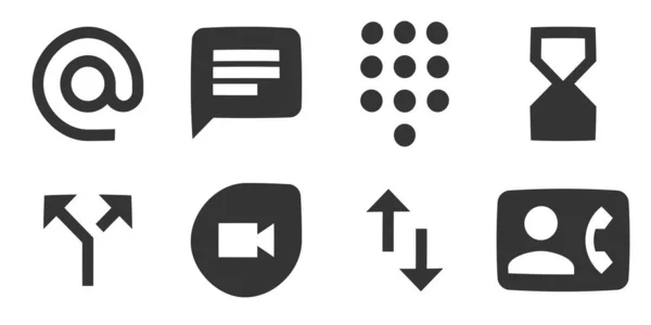 Conjunto Iconos Comunicación Conjunto Iconos Vectoriales Set Simple Para Móviles — Archivo Imágenes Vectoriales