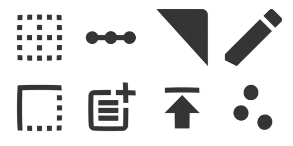 Set Von Symbolen Editor Liniensymbole Sammlung Vereinzelte Anzeichen Umreißen Lineare — Stockvektor