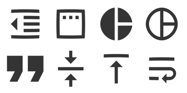 Set Von Symbolen Editor Moderne Symbole Für Dünne Linien Vereinzelte — Stockvektor